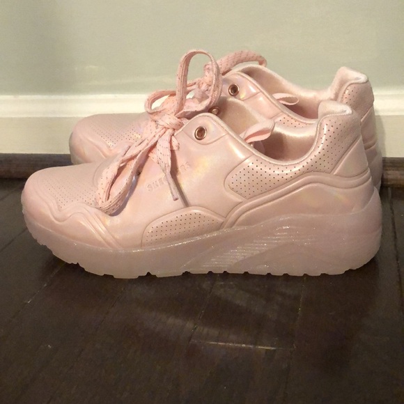 Skechers Pink Iridescent Sparky Memory Foam Shoes - Picture 3 of 14